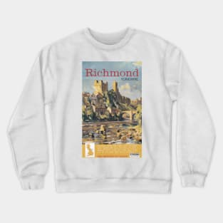 Richmond, Yorkshire - Vintage Railway Travel Poster - 1962 Crewneck Sweatshirt